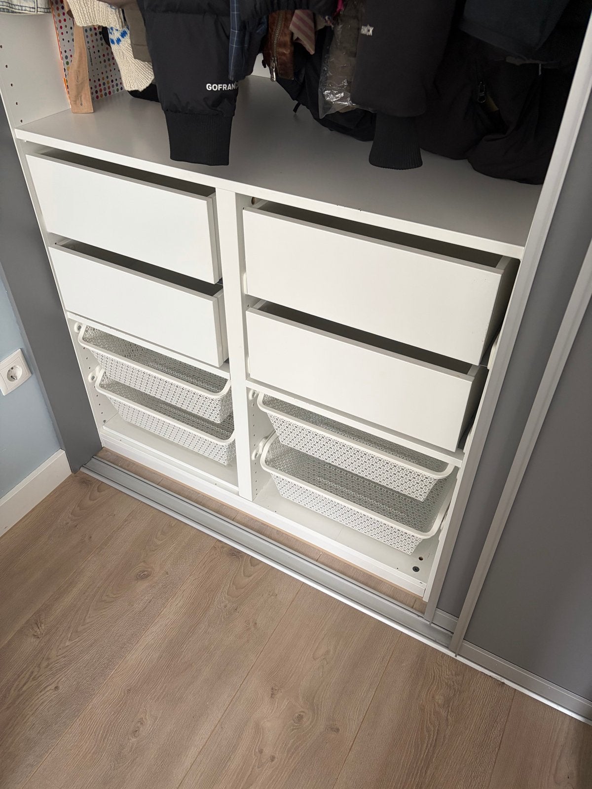 IKEA Pax Komplement kastinrichting - 4 lades, 4 draadmanden, Ophalen, Kunststof, Gebruikt, 200 cm of meer