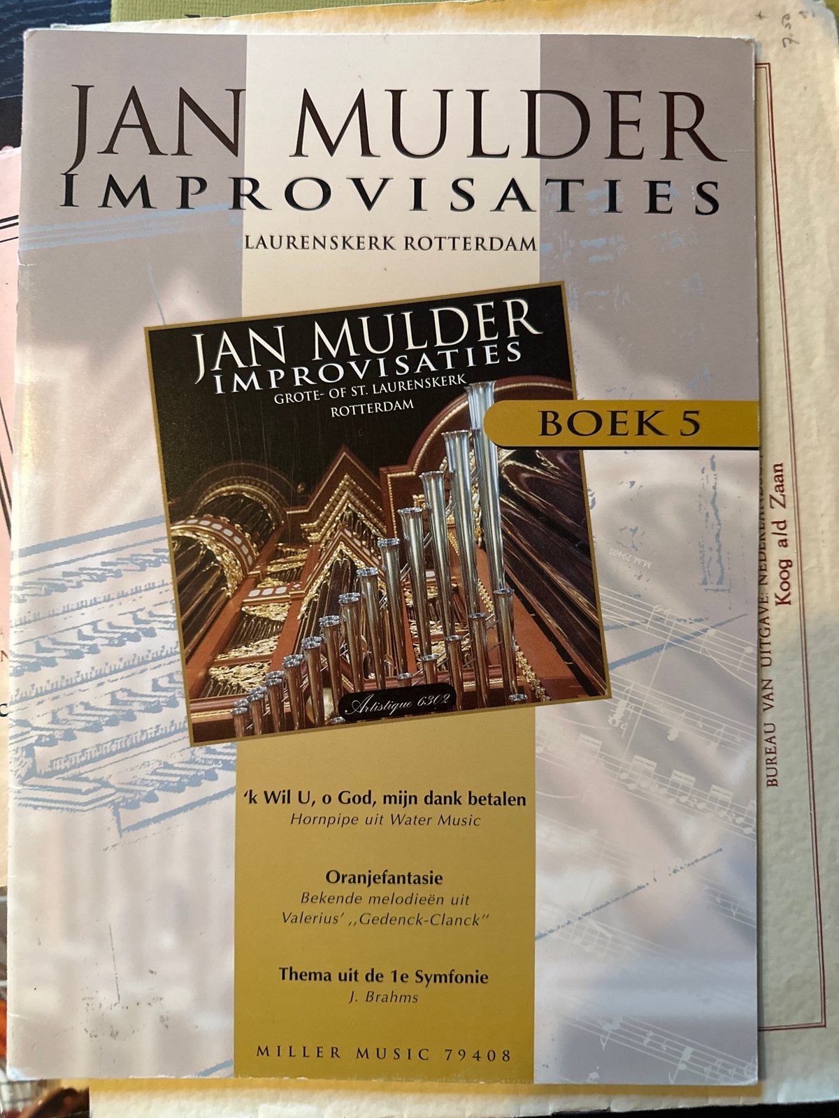 Jan Mulder Improvisaties Boek 5 - Orgelmuziek, Muziek en Instrumenten, Bladmuziek, Orgel, Gebruikt, Klassiek, Ophalen of Verzenden