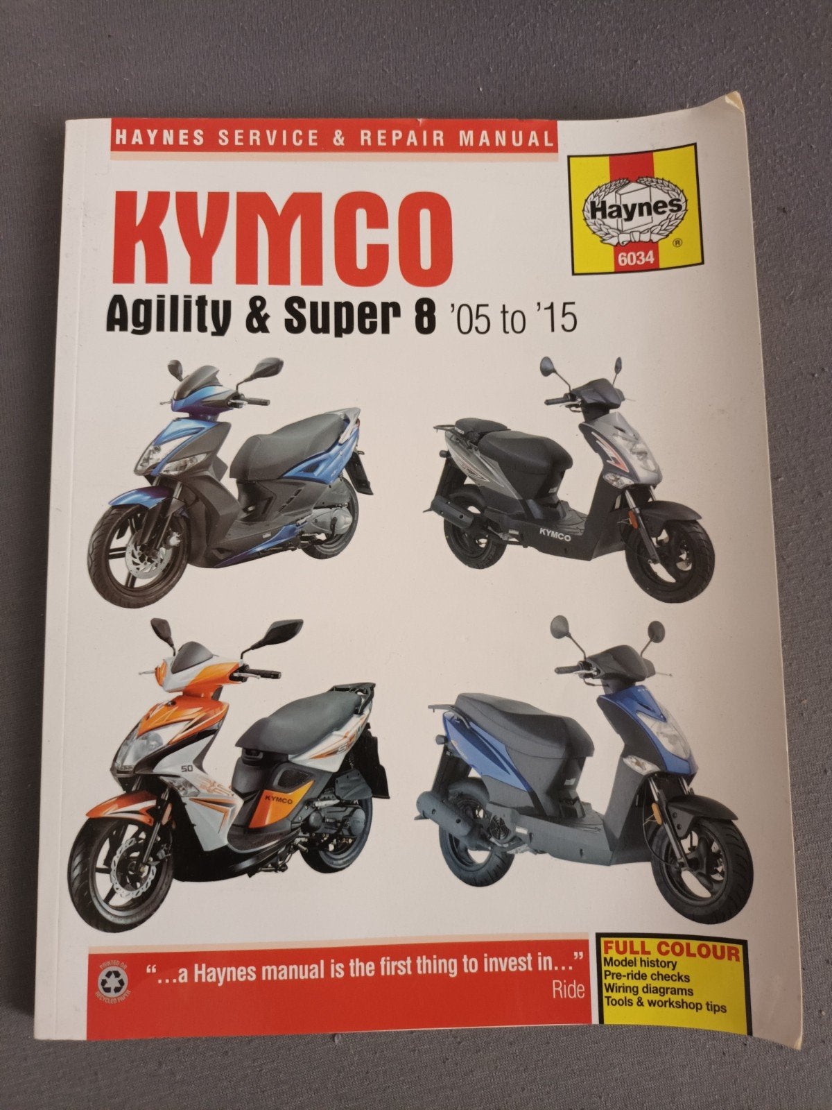 Haynes Werkplaatshandboek Kymco Agility & Super 8 ('05-'15), Ophalen of Verzenden, Gebruikt
