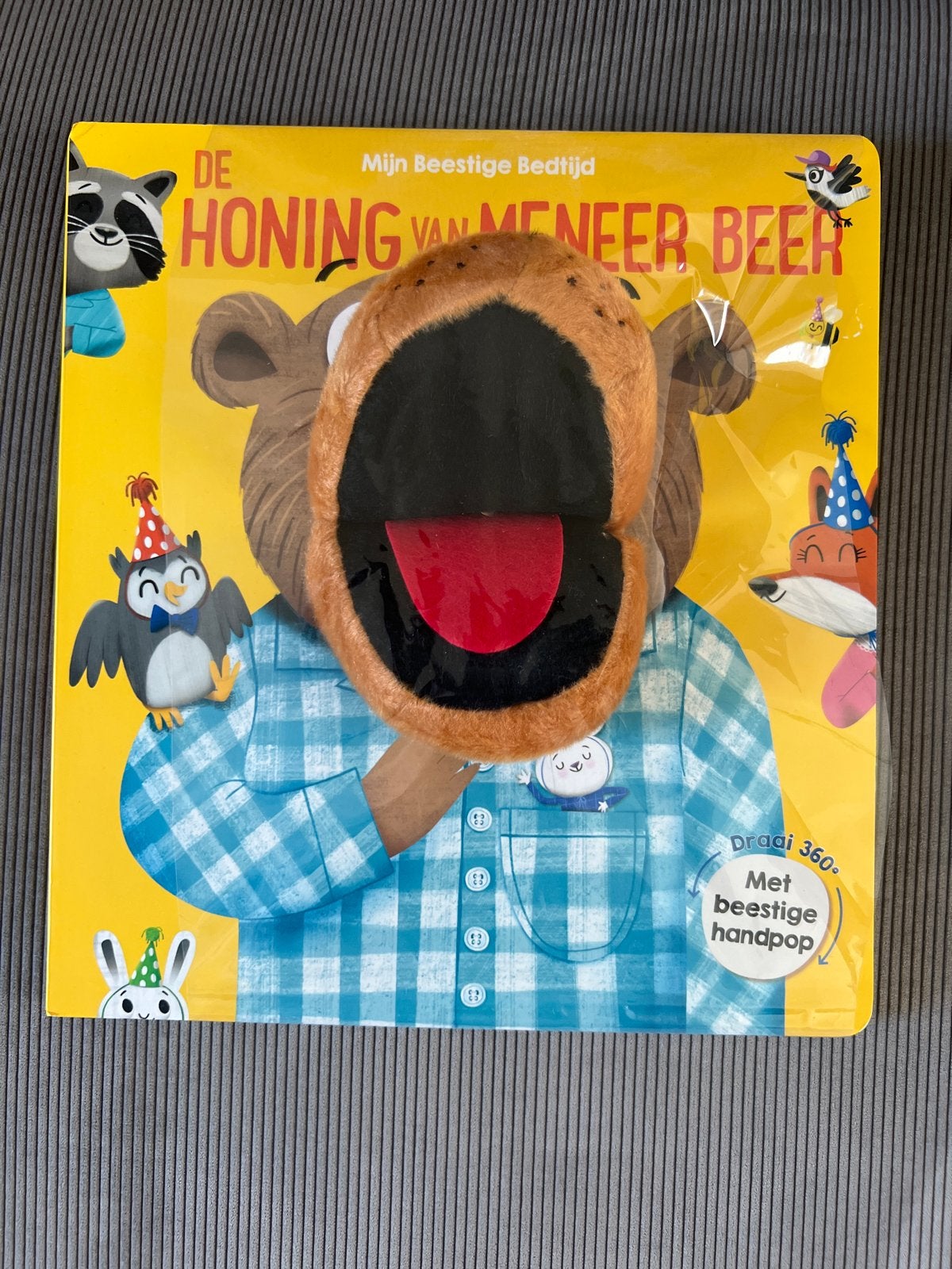 De Honing van Meneer Beer - Interactief Handpop Boek, Boeken, Kinderboeken | Baby's en Peuters, Ophalen, Zo goed als nieuw, Uitklap-, Voel- of Ontdekboek