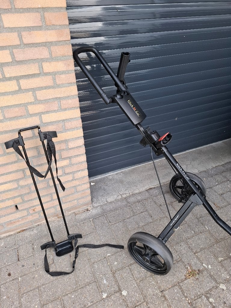 Golf trolley Klick N Go golfkar compact 3 wiel, Sport en Fitness, Ophalen of Verzenden, Zo goed als nieuw, Golfkar