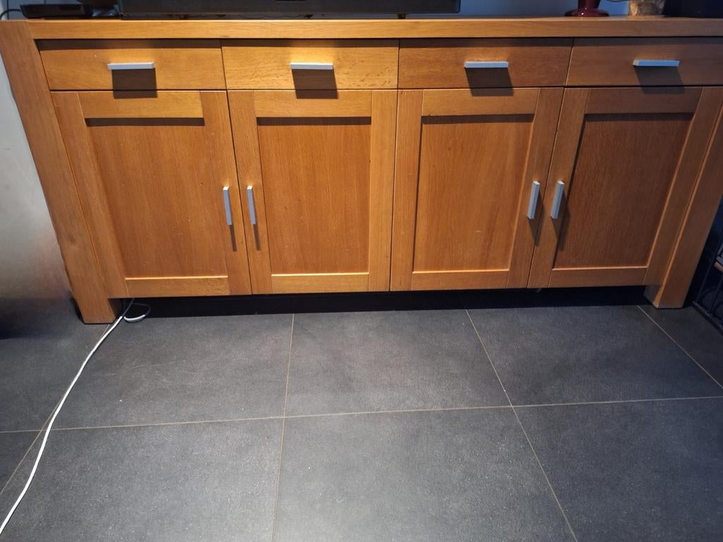Eikenhouten dressoir met lades en deuren, Huis en Inrichting, Kasten | Dressoirs, Gebruikt, 150 tot 200 cm, 50 tot 75 cm, Met lade(s)
