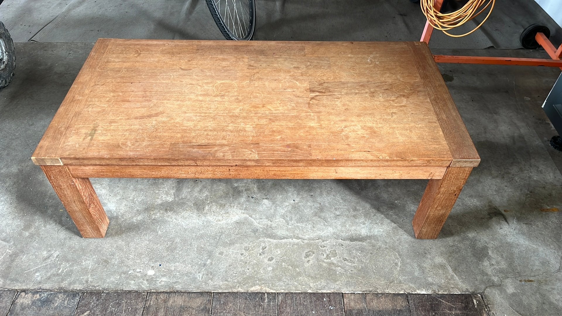 Teak salontafel, Ophalen, 100 tot 150 cm, 50 tot 100 cm, Zo goed als nieuw