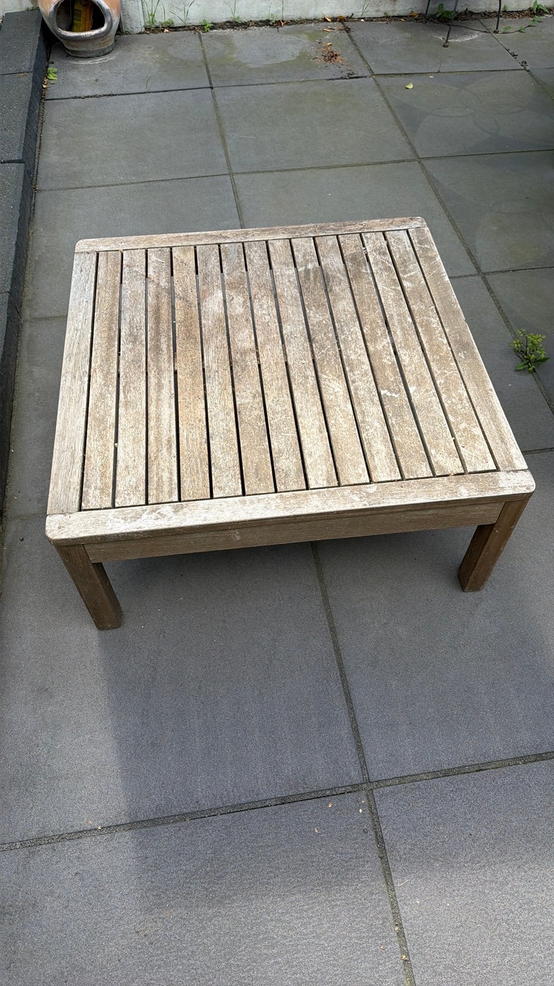 Houten tuintafeltje, Tuin en Terras, Ophalen, Gebruikt, Vierkant, Hout