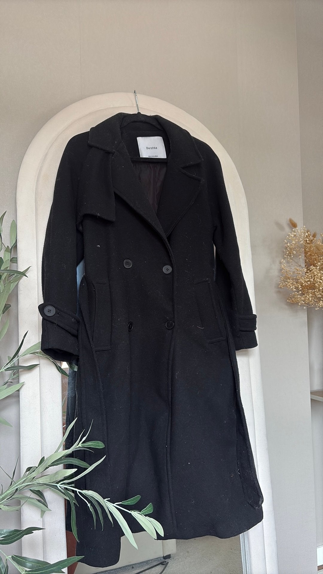 Lange jas Bershka maat xs, Ophalen of Verzenden, Gedragen, Maat 34 (XS) of kleiner, Zwart
