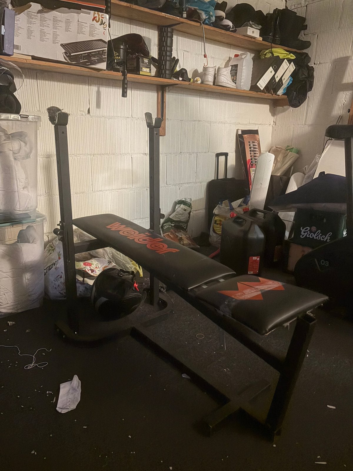 Weider Krachtstation met bankdrukbank, Sport en Fitness, Gebruikt, Krachtstation, Armen, Ophalen of Verzenden