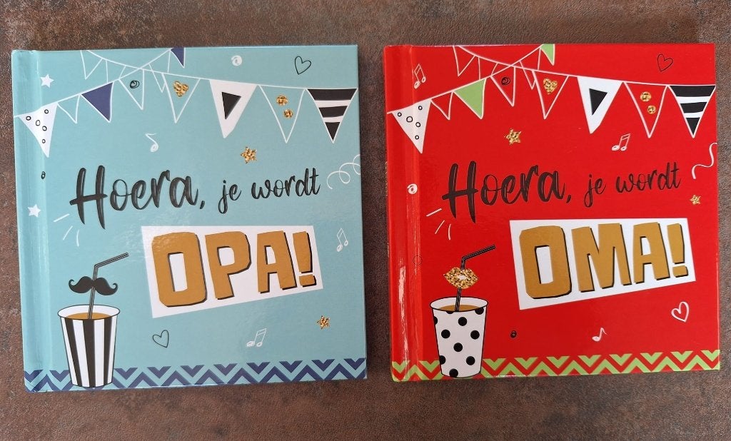 Boek hoera je wordt opa en hoera je wordt oma, Ophalen of Verzenden, Zo goed als nieuw