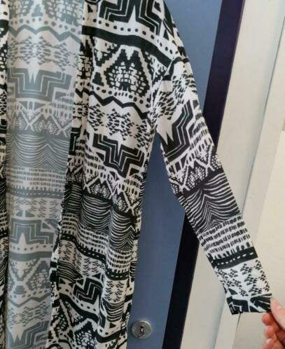 Costes dun lang vest in zwart /wit printje mt XS-S nr 35410, Costes, ., Zwart, Ophalen of Verzenden