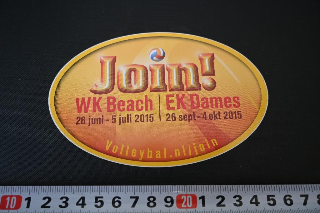 sticker join! WK beach EK dames 2015 volleybal, Ophalen, Zo goed als nieuw