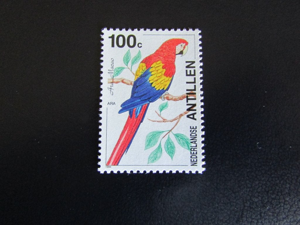 Postzegel Vogel: Geelvleugel Ara uit Ned. Antillen, Ophalen of Verzenden, Postfris, Dier of Natuur