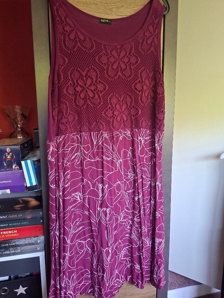 Dames jurk - maat XL - paars, Paars, Maat 46/48 (XL) of groter, Ophalen of Verzenden, Gedragen