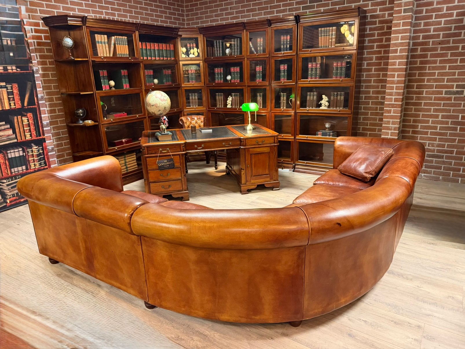 Zeer Exclusieve Handgemaakte Schapenleren club hoekbank, Ophalen, Chesterfield jinkie, Hoekbank, Leer
