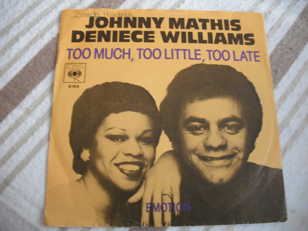 Johnny Mathis en Deniece Williams - Too much, Too Little..., Ophalen of Verzenden, Zo goed als nieuw, Pop