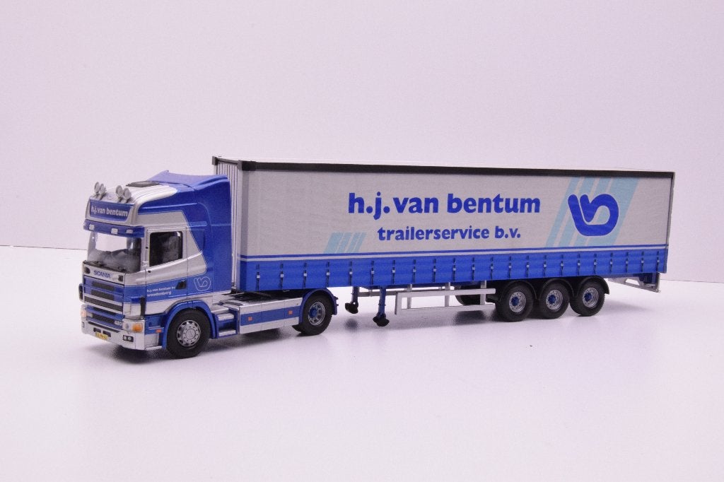 Scania 124  ''  van Bentum Woudenberg ''  Corgi, Ophalen of Verzenden, Zo goed als nieuw, Bus of Vrachtwagen, Corgi
