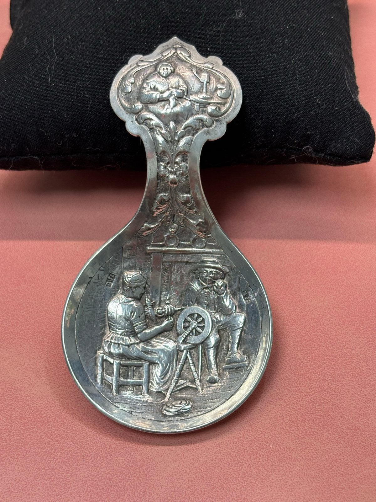 Antieke Zilveren Geboortelepel Theeduim uit 1927, Ophalen of Verzenden, Zilver