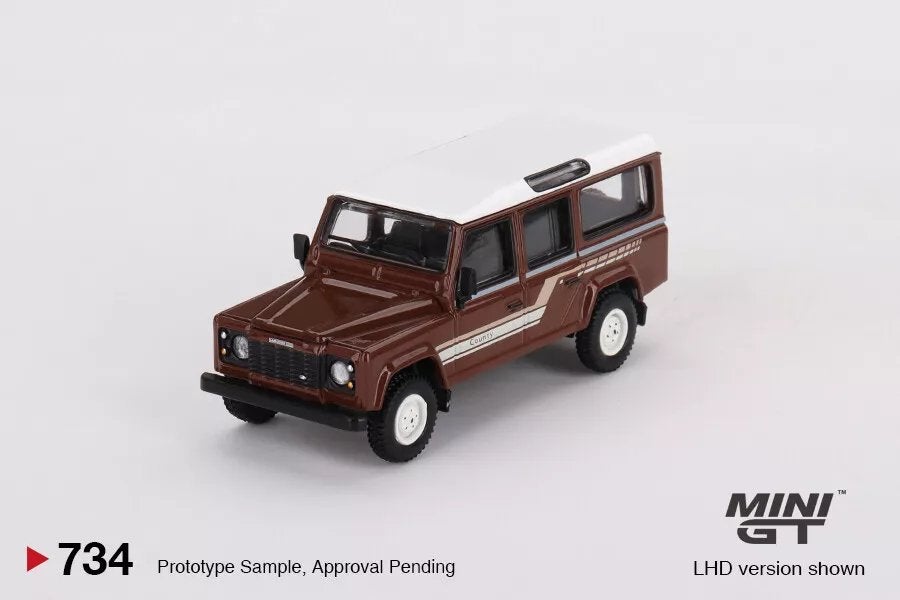 Land Rover Defender 110 van Mini GT 1/64 County Wagon, Hobby en Vrije tijd, Modelauto's | Overige schalen, Nieuw, Auto, Ophalen of Verzenden