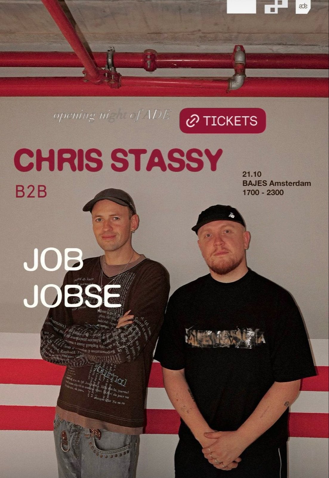 Chris Stassy b2b Job Jobse ADE kaarten, Twee personen, Oktober