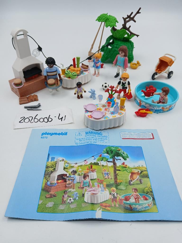 Playmobil 9272 City Life Familiefeest met barbecue, Ophalen of Verzenden, Gebruikt, Los playmobil