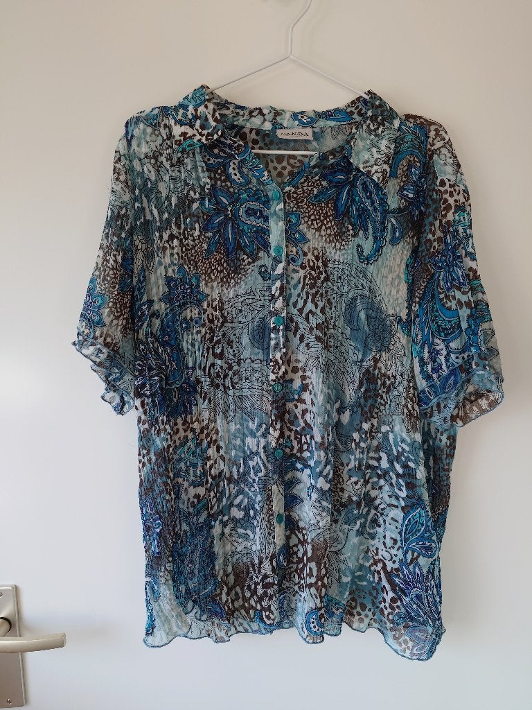 Vintage Canda blouse maat L, Meerkleurig, Maat 42/44 (L), Ophalen of Verzenden, Zo goed als nieuw