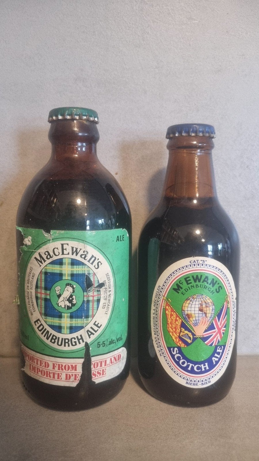 2x MacEwan's - Scotch Ale, Edinburgh - 2x Export, 34 & 25cl, Verzamelen, Ophalen of Verzenden, Zo goed als nieuw, Flesje(s), Overige merken