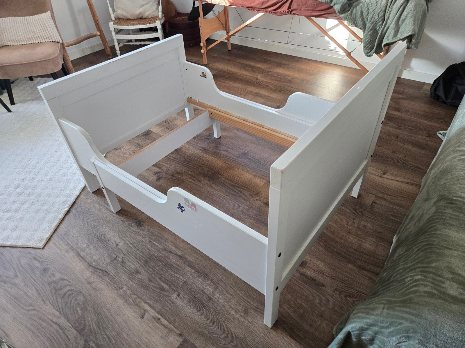 ikea meegroeibed GRATIS Wit kinderbedje met lattenbodem, Ophalen, Gebruikt, 70 tot 85 cm, 140 tot 160 cm