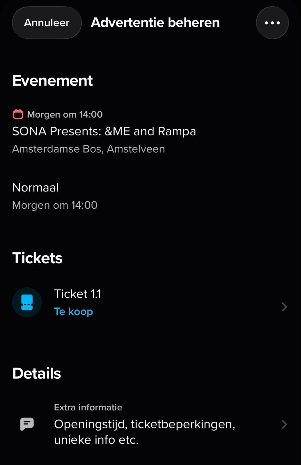 Keine music festival : Sona: presents: &ME and Rampa 5 sept., Tickets en Kaartjes, Eén persoon