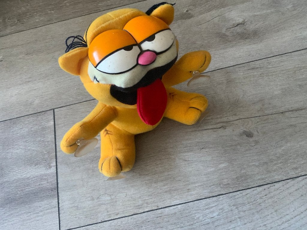 Mooie Vintage 1978 - 1981 Garfield Zuignap Pop - Knuffel, Ophalen of Verzenden, Garfield, Zo goed als nieuw, Beeldje of Figuurtje
