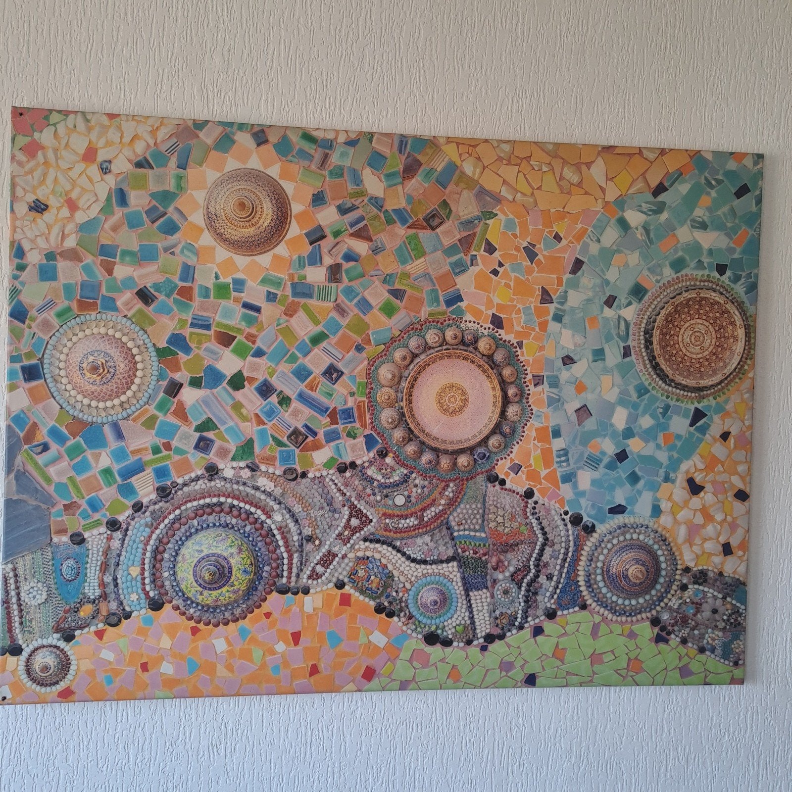 Zeer gave op canvas geprinte mozaïek  kunstwerk, Ophalen