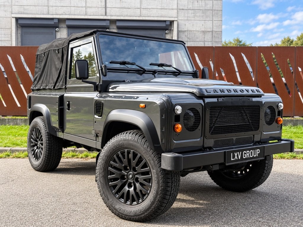 Land Rover Defender 90 Soft Top | KAHN | Graphite Grey | 52K, Auto's, Gebruikt, Zwart, 4 cilinders, Leder