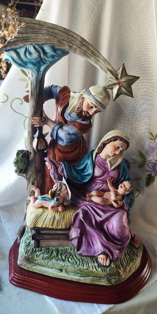 1026 Prachtig groot Kerst Tafereel van porselein, Ophalen of Verzenden, Zo goed als nieuw, Beeld(je), Christendom | Katholiek