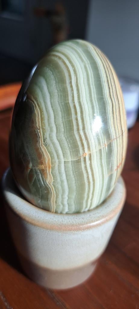 Decoratief stenen ei van Onyx, Verzamelen, Mineralen en Fossielen, Ophalen of Verzenden, Mineraal