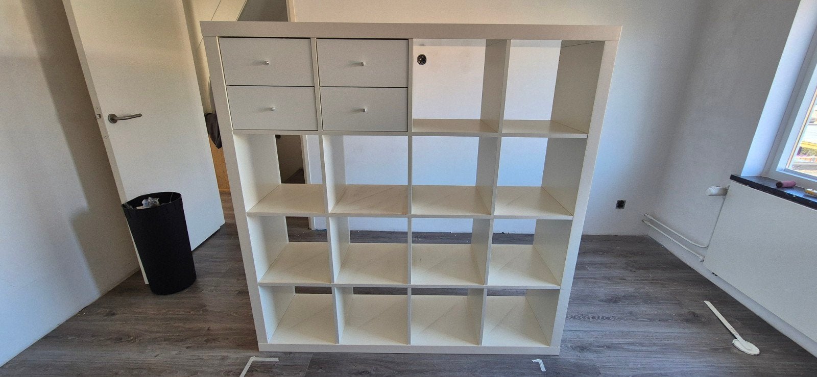 IKEA Kallax Kast 4x4 met lades en opbergboxen, Ophalen, Met plank(en), Gebruikt, 100 tot 150 cm