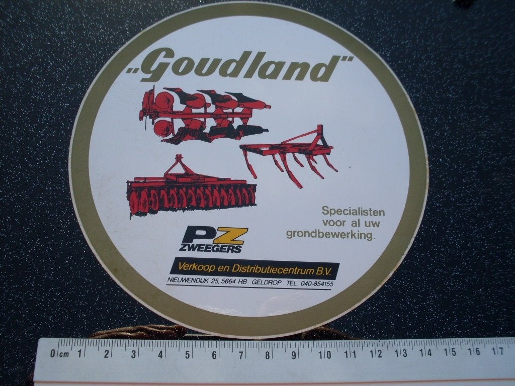 sticker goudland PZ Zweegers geldrop logo vintage, Verzenden, Zo goed als nieuw, Bedrijf of Vereniging