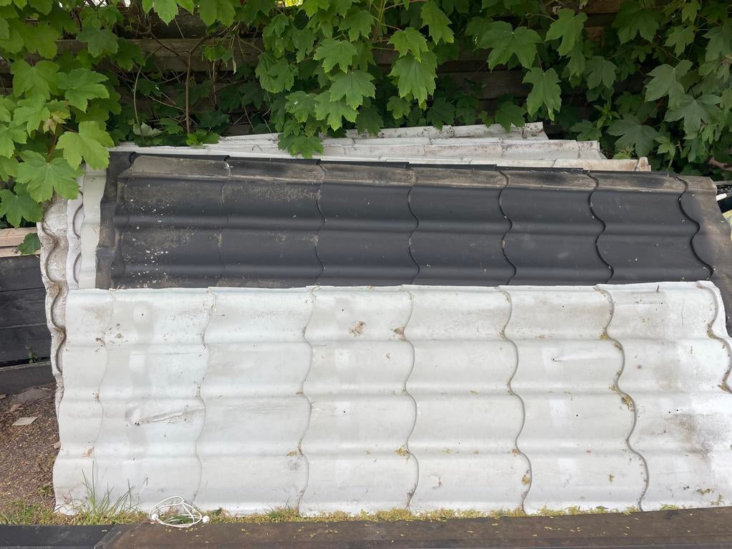 Dakpanplaten - Diverse kleuren en maten, Doe-het-zelf en Verbouw, Gebruikt, Zwart, 15 m² of meer, Metaal