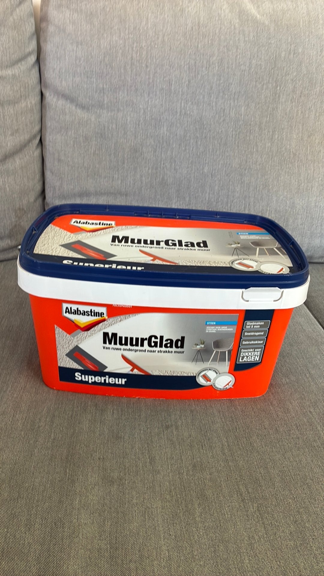 Alabastine muurglad superieur, 5 liter, Ophalen of Verzenden, Nieuw, Wit