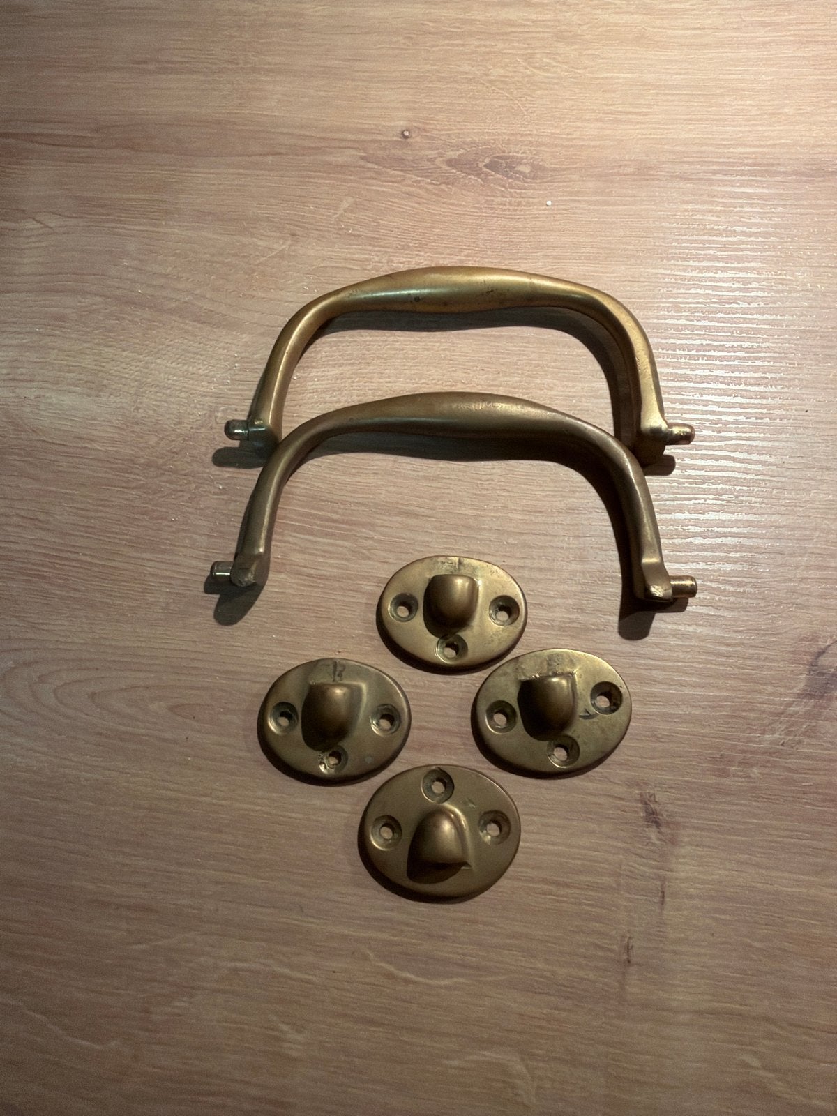 Vintage messing handvatten en rozetten, Ophalen, Gebruikt