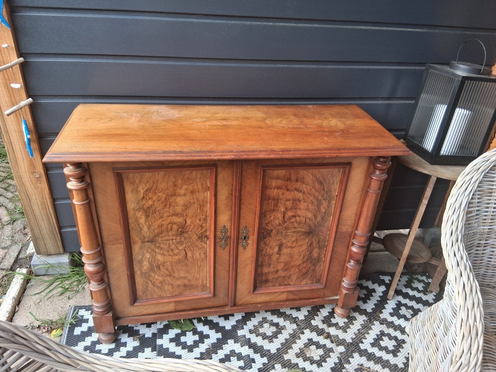 mahonie kastje, Ophalen of Verzenden, Gebruikt, 25 tot 50 cm, 100 tot 150 cm