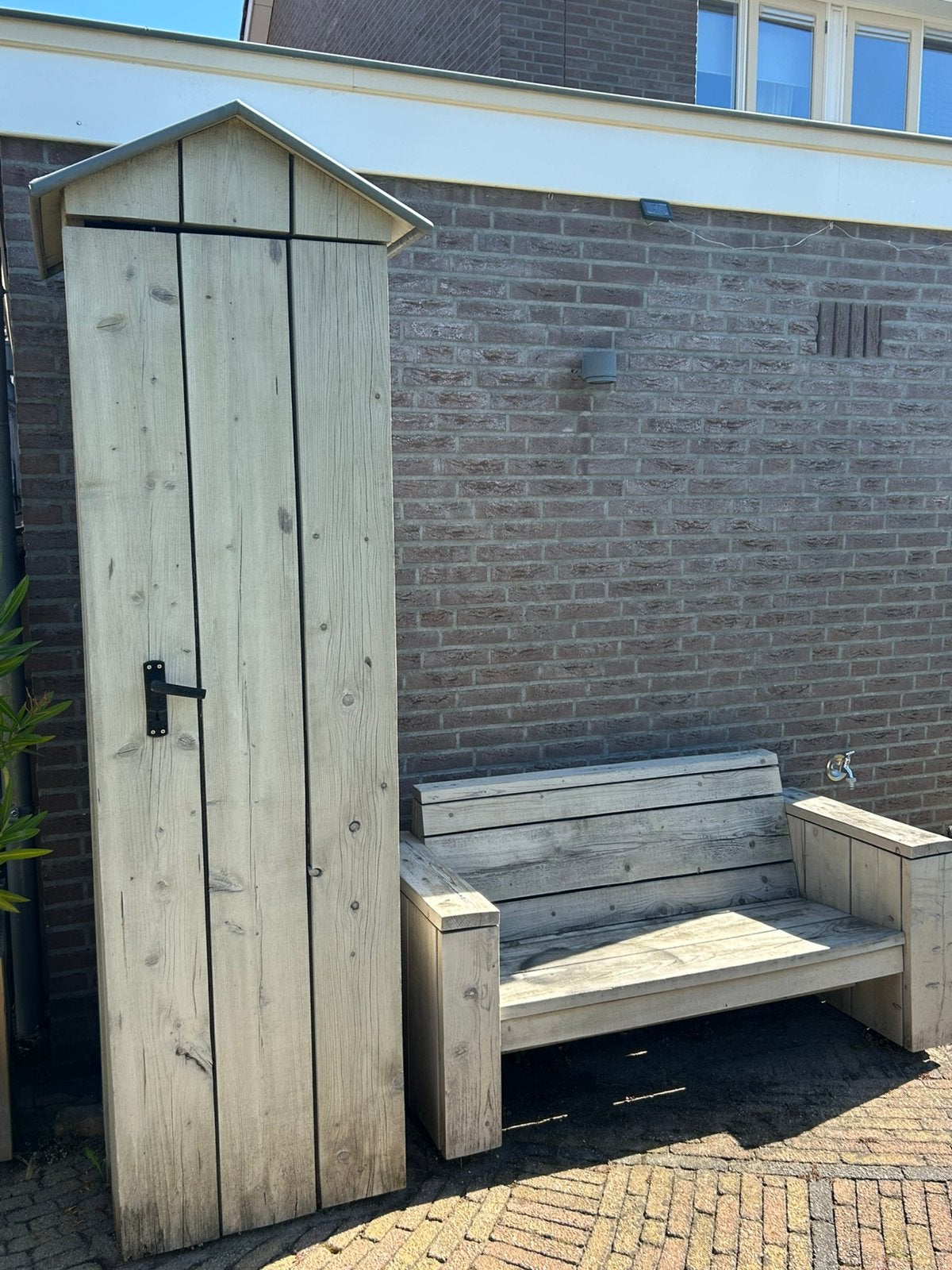 Steigerhouten tuinkast afsluitbaar, Tuin en Terras, Bergingen en Tuinkasten, Ophalen, Gebruikt, Hout, Overige typen