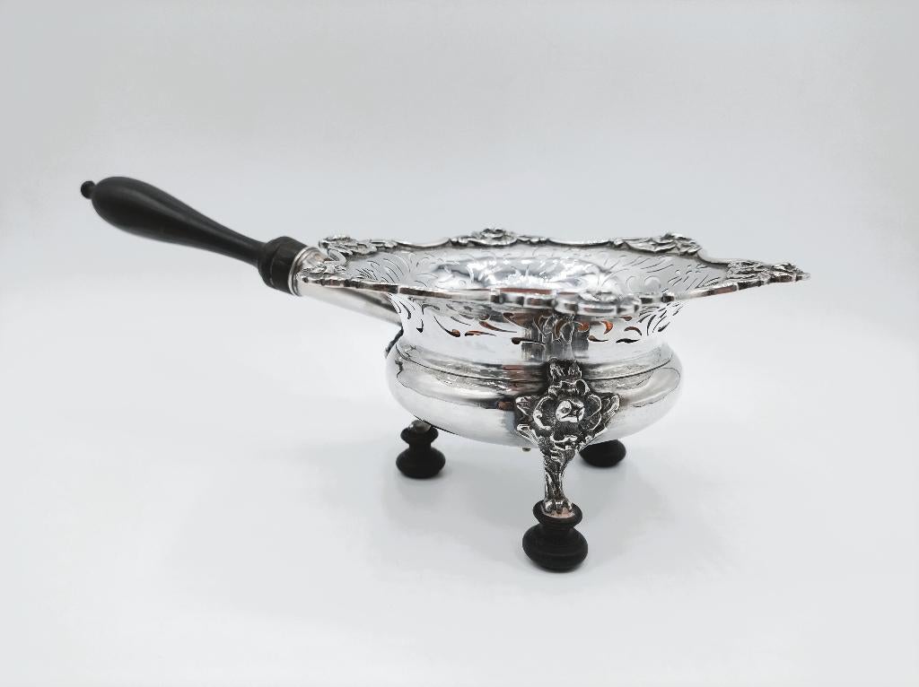 Zilveren pijpkomfoor, H. Dauw, Leeuwarden, 1780, Antiek en Kunst, Verzenden, Zilver