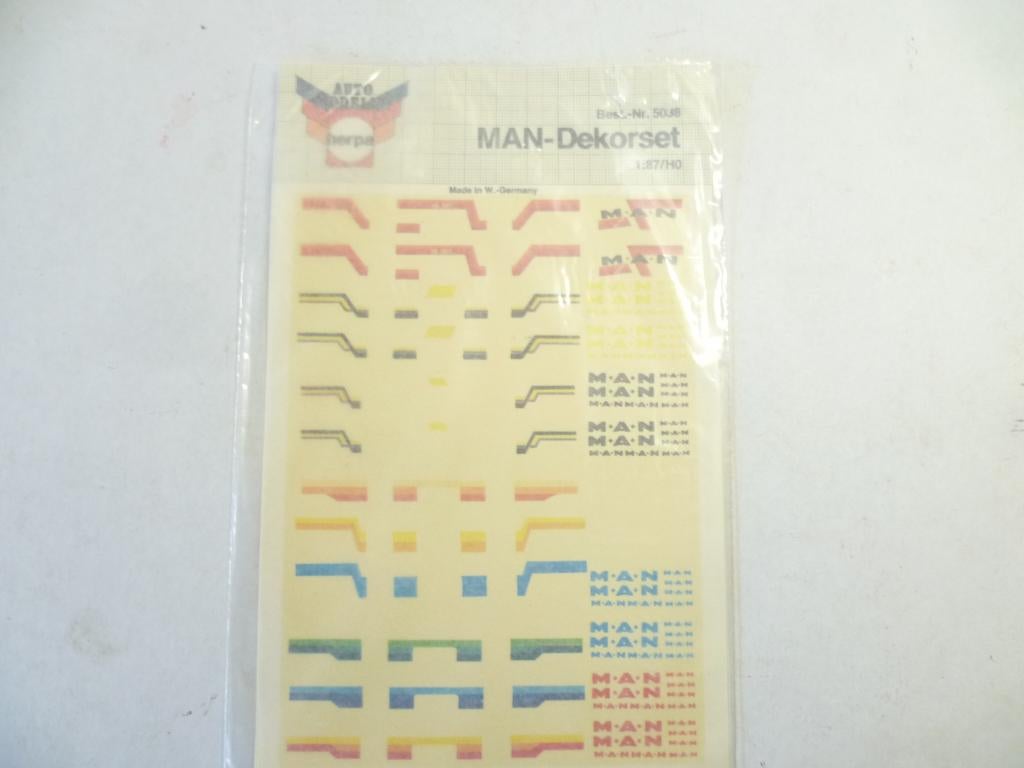 Herpa 5038 transfers MAN Dekorset voor Herpa 1:87 modelauto., Hobby en Vrije tijd, Modelauto's | 1:87, Ophalen of Verzenden, Nieuw