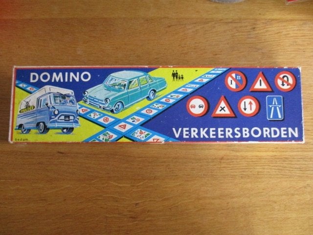 Domino verkeersborden uitgave Mulder jaren '60, Ophalen of Verzenden, Gebruikt