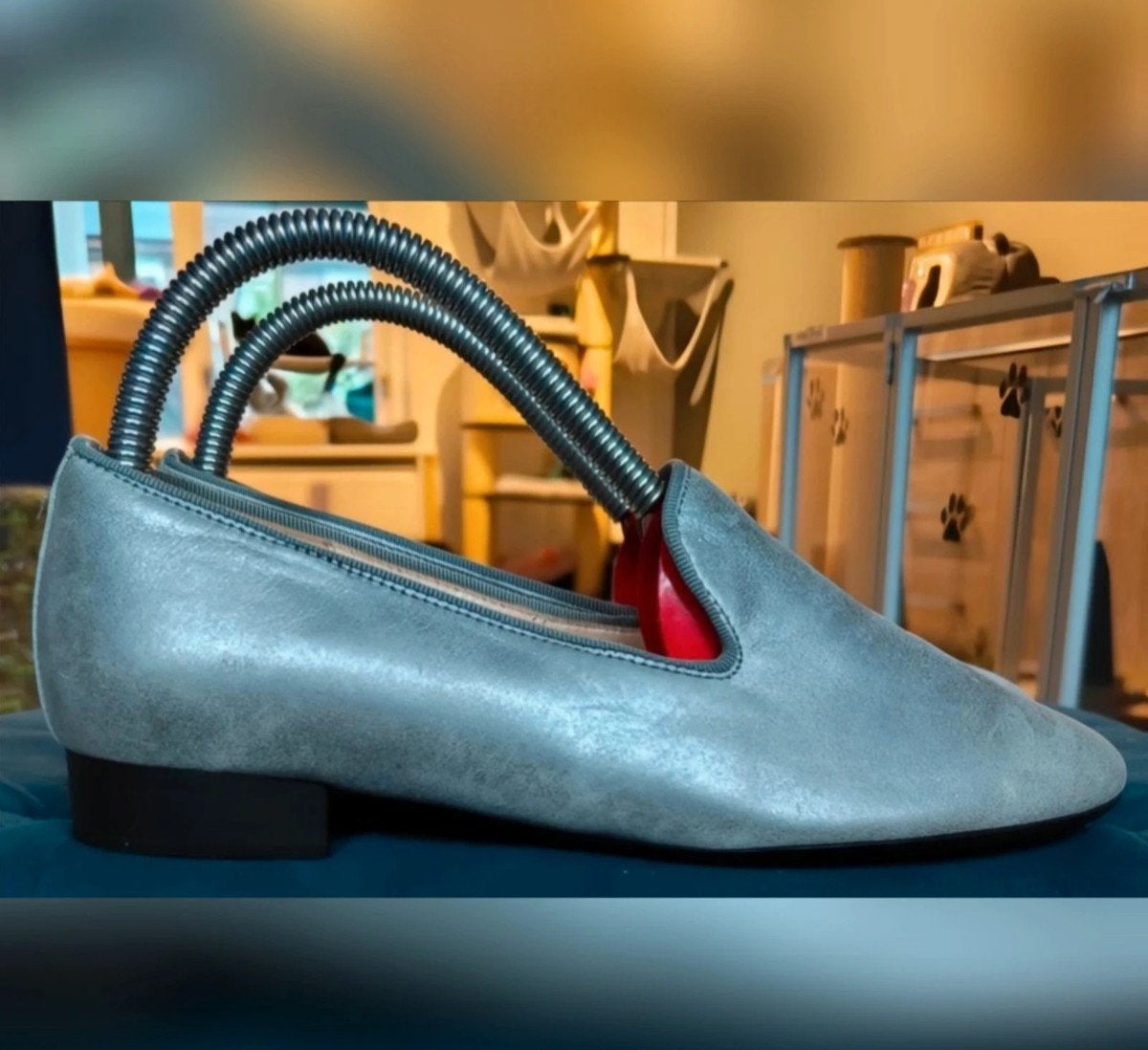 Mooie metallic grijze instappers/loafers Gabor maat 37, Ophalen of Verzenden, Zo goed als nieuw, Grijs, Instappers