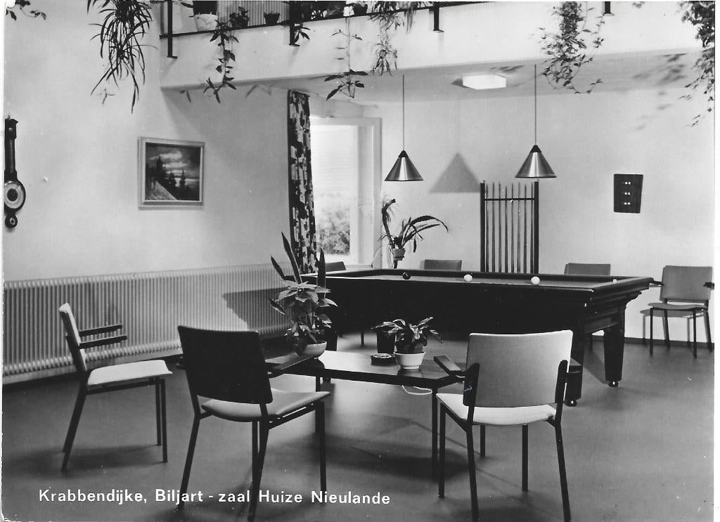 Krabbendijke:  Biljart-zaal huize Nieulande, Verzenden, 1960 tot 1980, Ongelopen, Zeeland