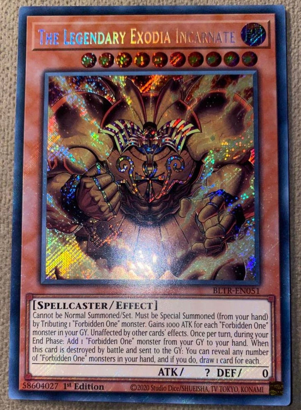 Yu-Gi-Oh! The Legendary Exodia Incarnate BLTR 1st Edition !, Hobby en Vrije tijd, Verzamelkaartspellen | Yu-gi-Oh!, Ophalen of Verzenden