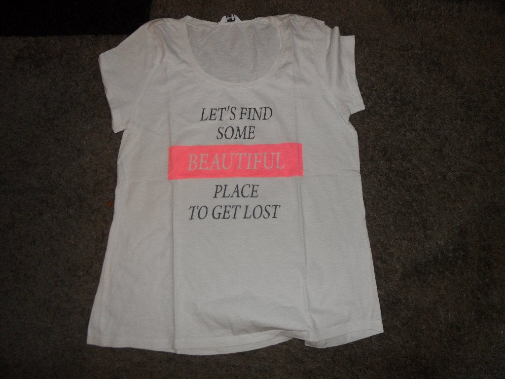 Wit T-shirt met opdruk (HEMA, maat M), Maat 38/40 (M), Wit, Ophalen of Verzenden, Korte mouw