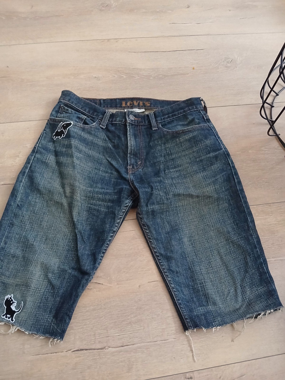 Levi's 527 w33 l 30 Low Boot Cut Shorts met patches, Levi's, Blauw, Overige jeansmaten, Ophalen of Verzenden