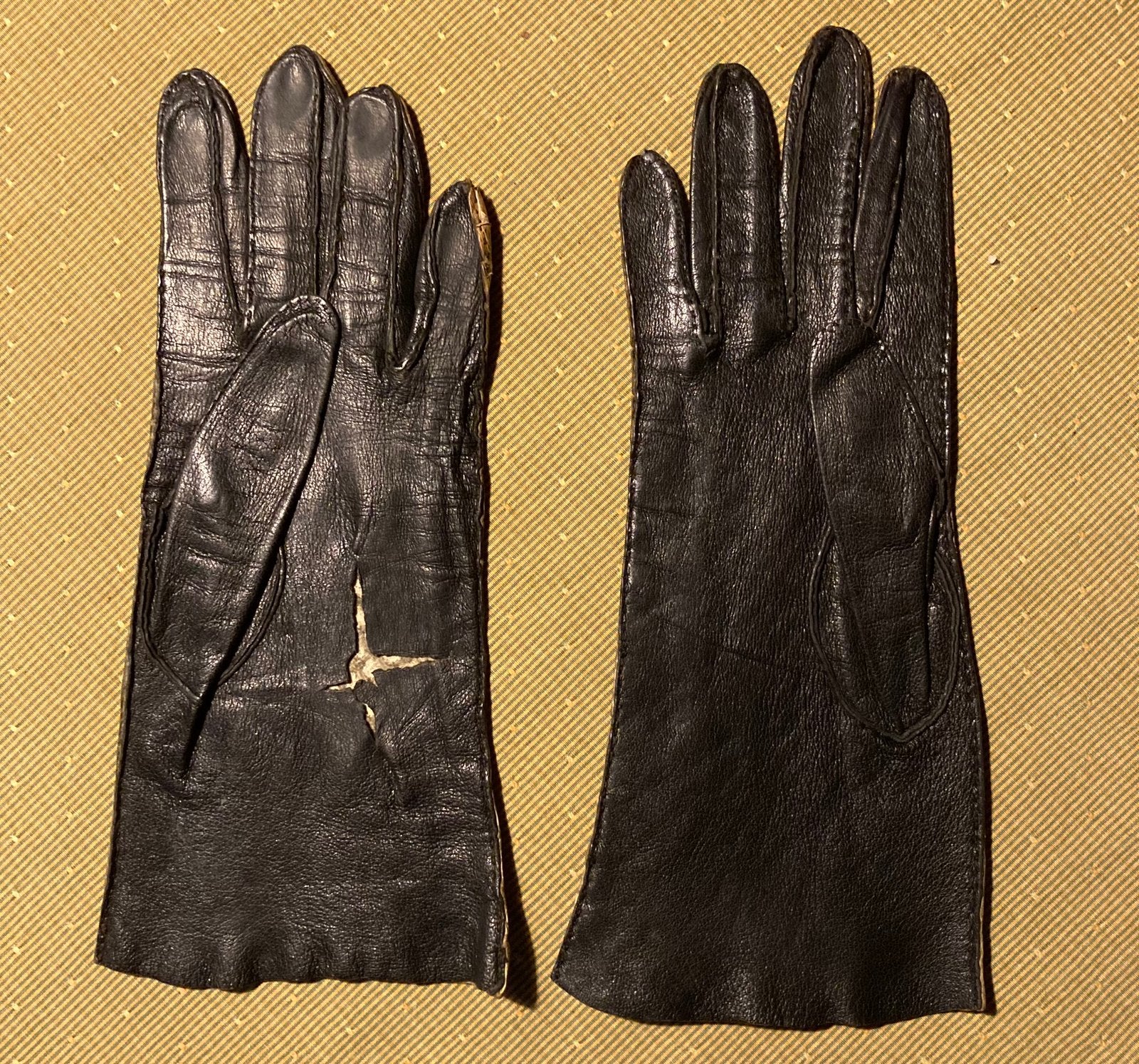 Lederen handschoenen dames, Kleding | Dames, Mutsen, Sjaals en Handschoenen, Ophalen of Verzenden, Gedragen, Maat 38/40 (M), Handschoenen