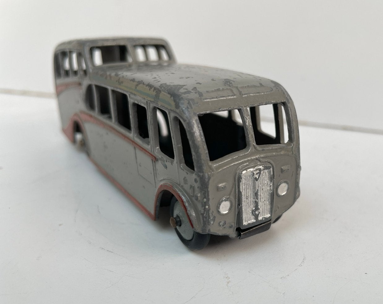 Vintage Dinky Toys Observation Coach Bus - Grijs/Rood, Ophalen of Verzenden