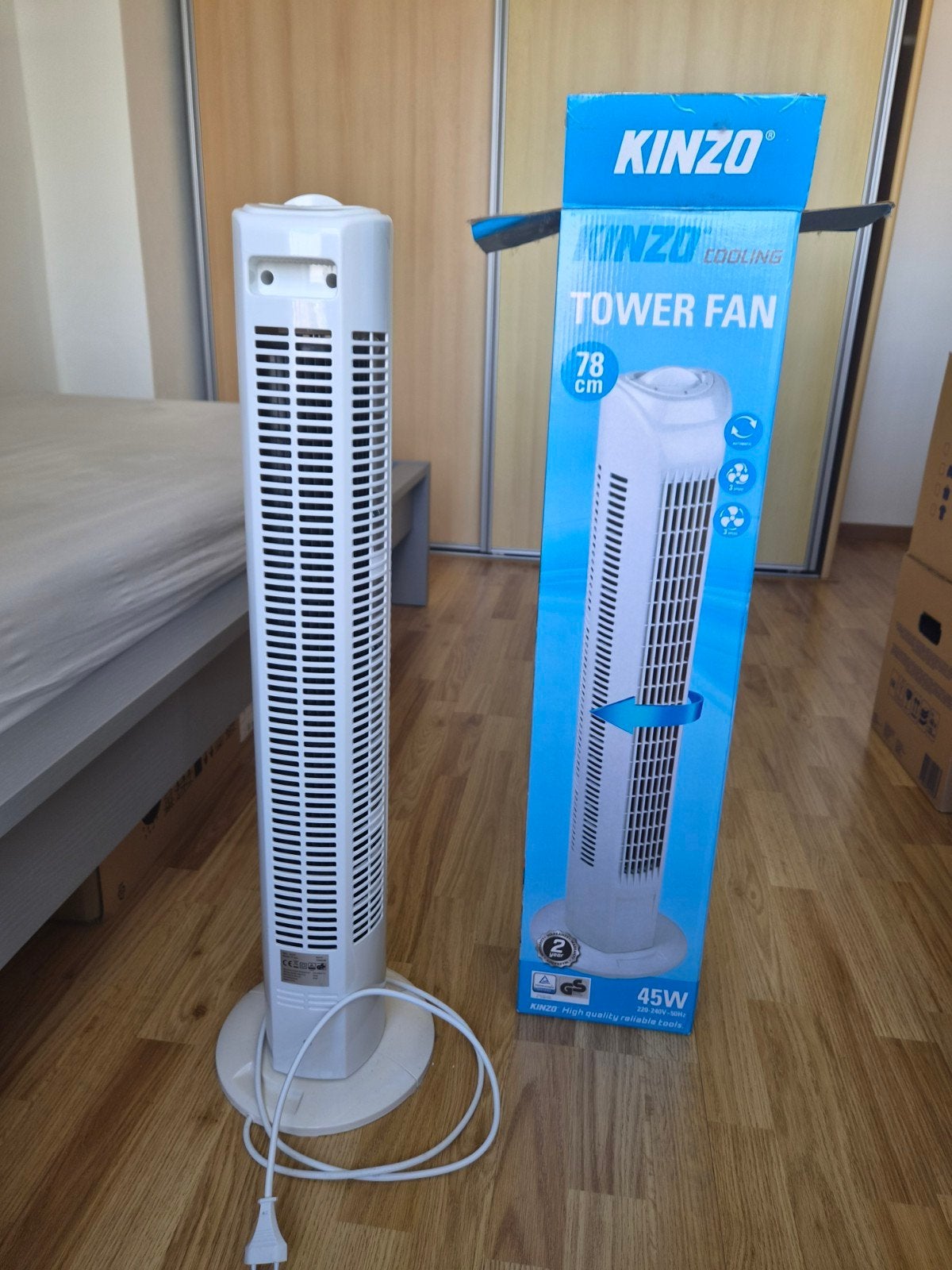Kinzo Torenventilator 78 cm - Krachtige Koeling, Witgoed en Apparatuur, Ventilatoren, Ophalen, Zo goed als nieuw, Torenventilator