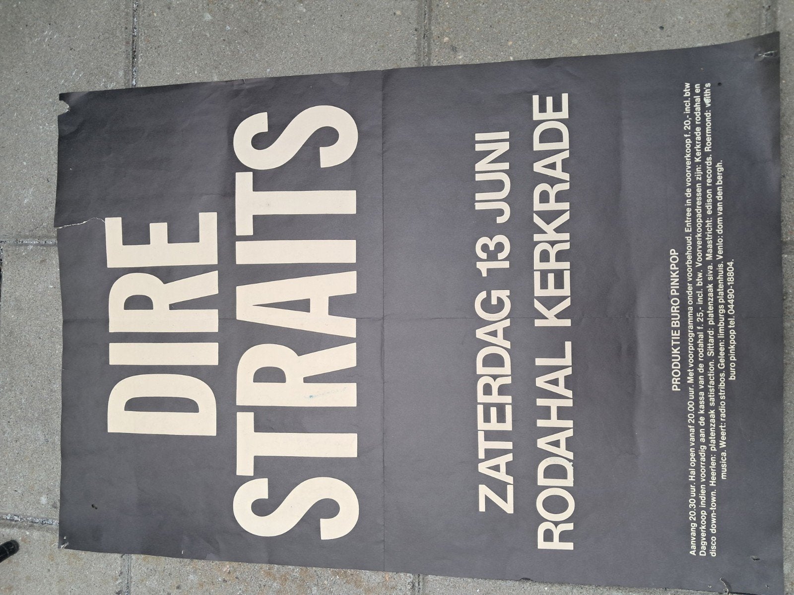 Dire Straits Pinkpop Poster Rodahal Kerkrade 13 Juni, Ophalen of Verzenden